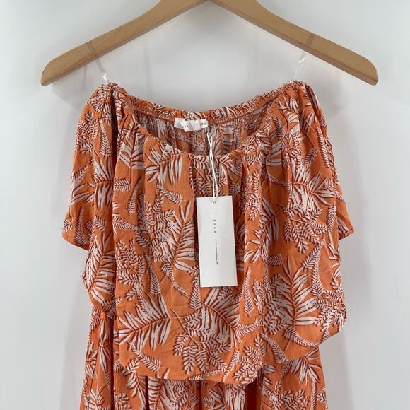 LUSH Dress Strapless Size Medium Maxi Ruffle Tiered Boutique Tropical Beach NWT - Picture 8 of 14